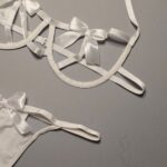 White women’s lingerie set with bow design - elegant bra and panty set
